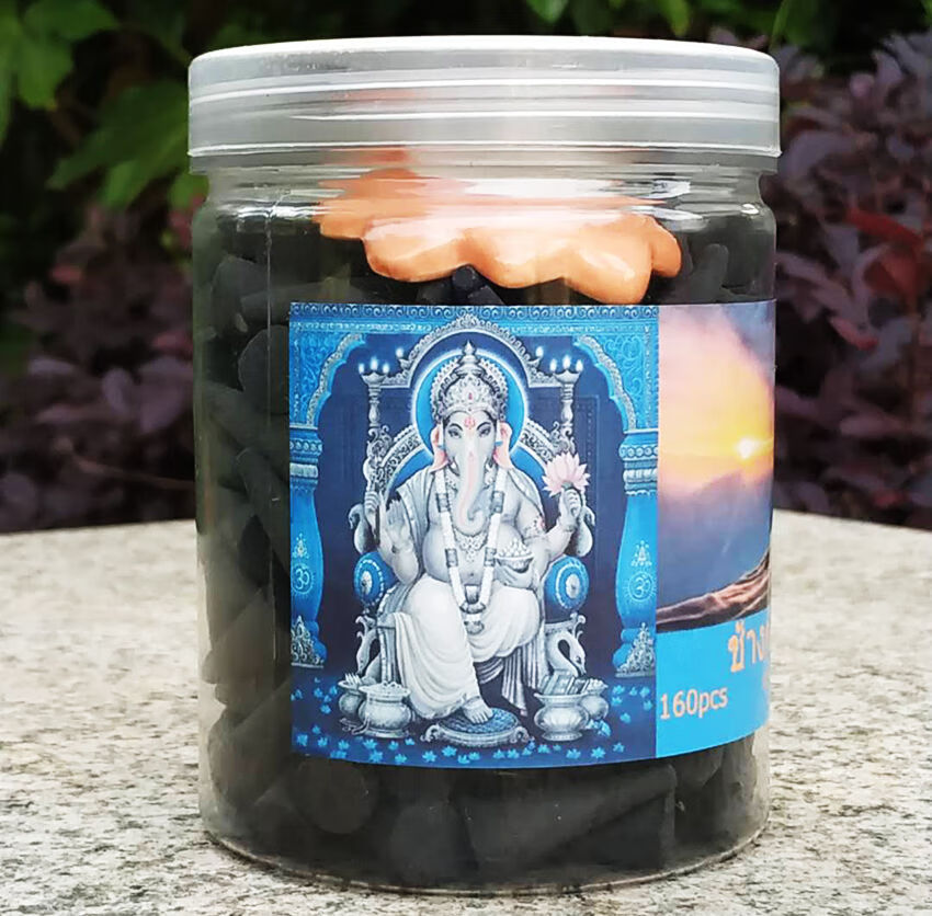 知南 黑色天然塔香/线香 供奉佛牌拉胡/五眼四耳黑色香熏香泰国佛