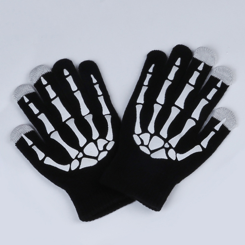 可触屏舞立方专用手套maimai女士男士五指玩针织玩游戏厚款咖秋黑色