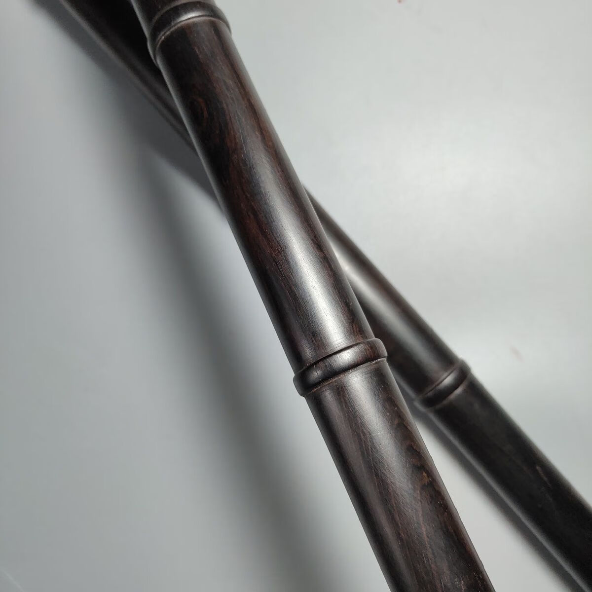 乌木紫光檀手杖实木圆头文明棍三节木质拐杖老人防滑拐棍登山杖乌木