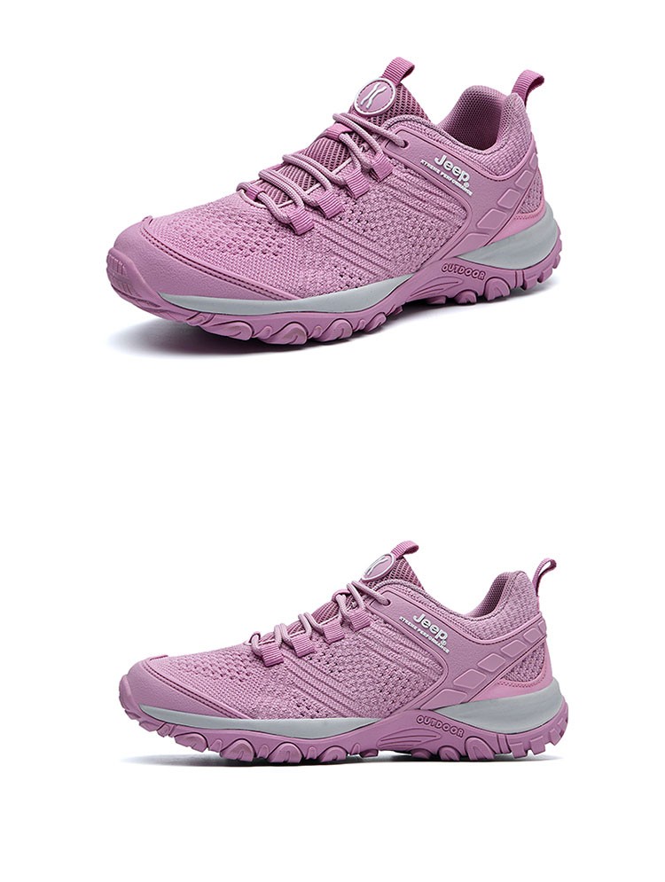 jeep吉普女鞋休闲鞋女秋冬透气增高运动鞋女韩版百搭耐磨厚底网面板鞋