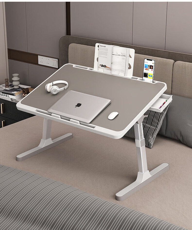Qianxihuafu Adjustable Height Bed Desk, Foldable Laptop Table, Lazy Student Dormitory Study Desk, Small Table for Office Work And Learning 7