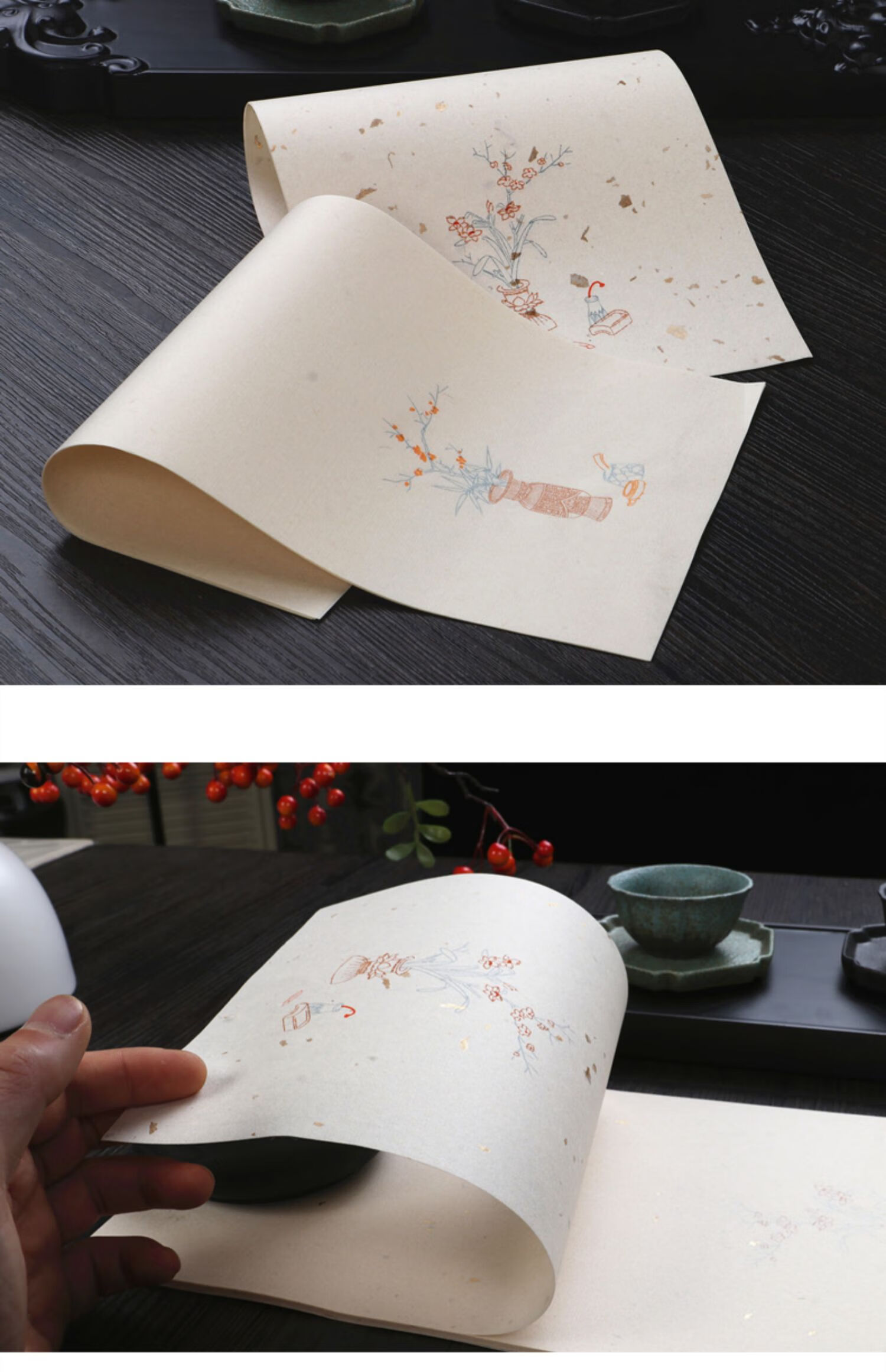 古制涴花信笺小楷纸宣纸半生半熟书法专用纸仿明清水