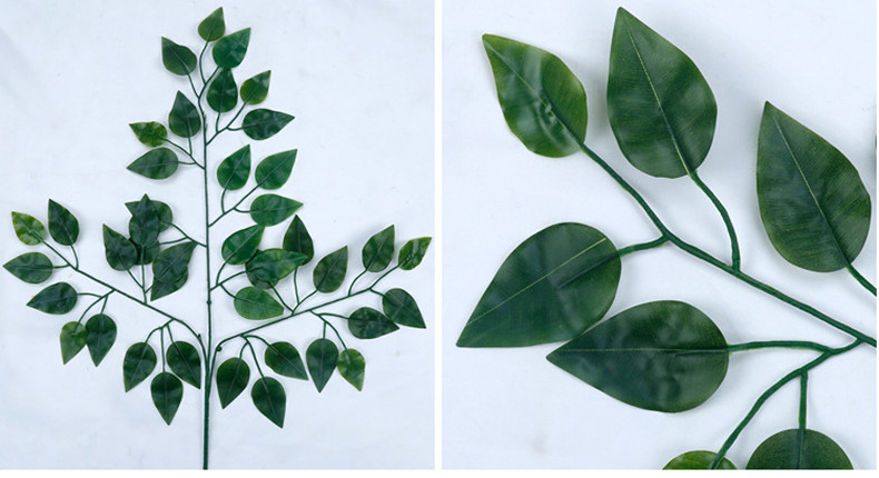 造型工程装饰仿真花假花塑料花绢花假叶子绿色树叶红色枫叶黄色银杏