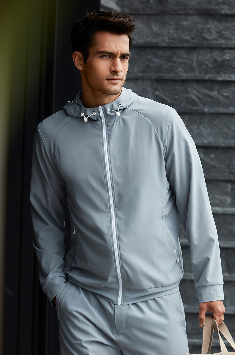 爱慕先生外套上衣男士春秋时尚简约休闲轻商旅系列连帽拉链长袖可外穿