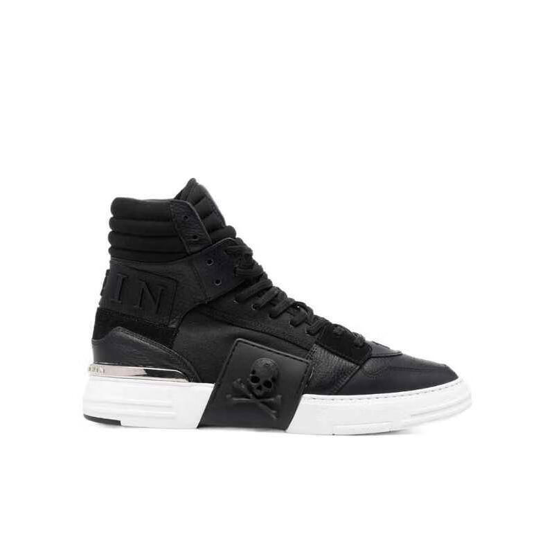 菲利普普兰philipp plein 运动休闲鞋男士奢侈品正面系带高帮鞋 图片