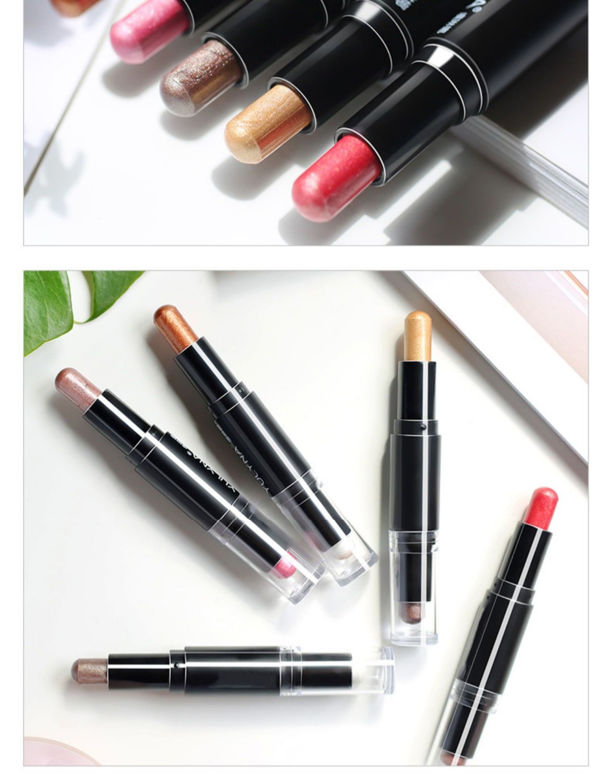 双色眼影棒修容棒闪粉珠光防水很久大地色眼影不易晕染便携03桃花妆