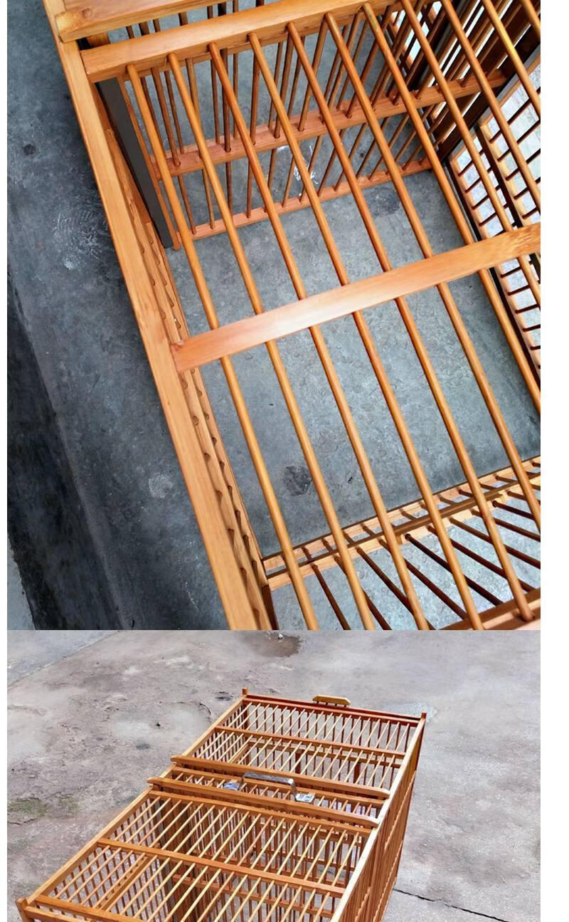 大号画眉鸟竹攻笼斗鸟笼打架笼公笼比赛专用笼 80*40*40有青皮无底 油
