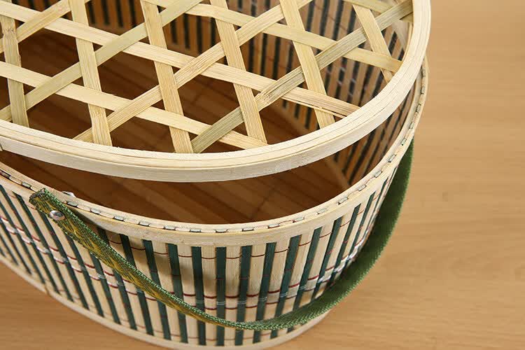 竹蓝手提带盖竹篮子竹编手提篮土鸡蛋篮粽子篮水果竹篮螃蟹篮收纳礼品