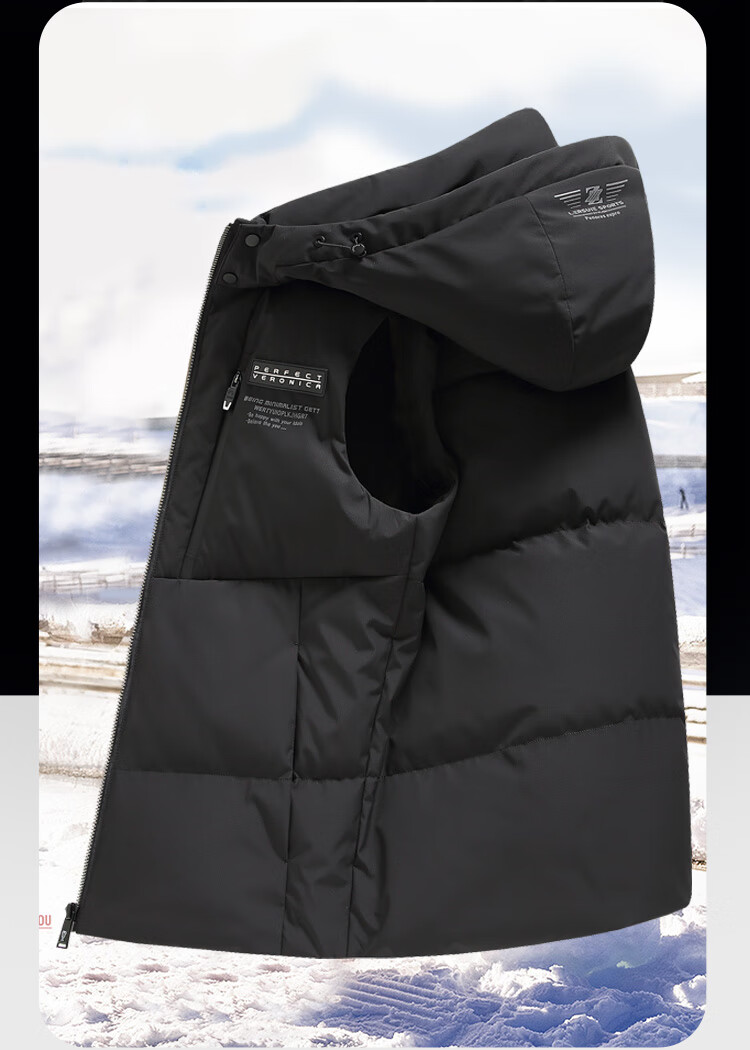 SNOWFLYING Autumn And Winter New Warm down Jacket Vest for Men, Hooded Casual Simple Versatile Sleeveless Vest Outerwear for Me 2