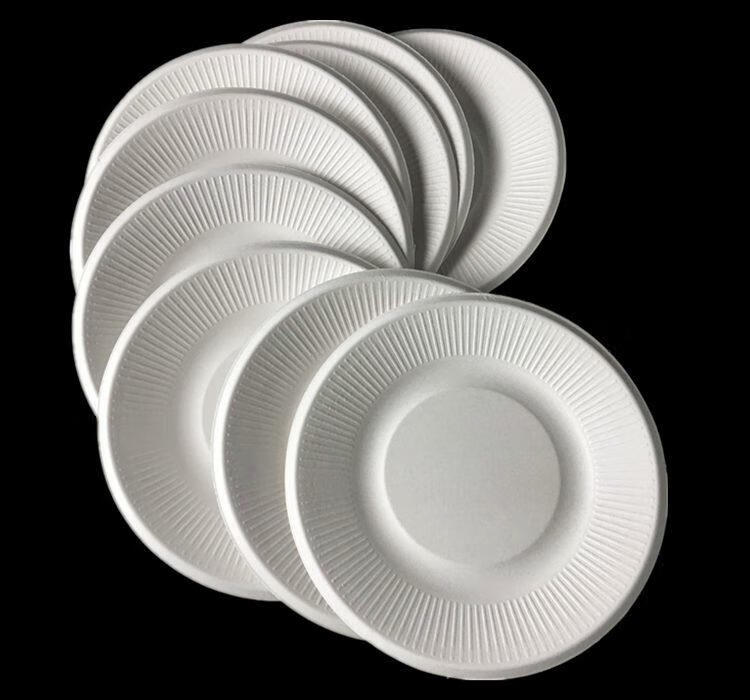 绘画手工画画盘子纸碗一次性餐盘蛋糕盘5678910寸50装 加厚款白色5寸