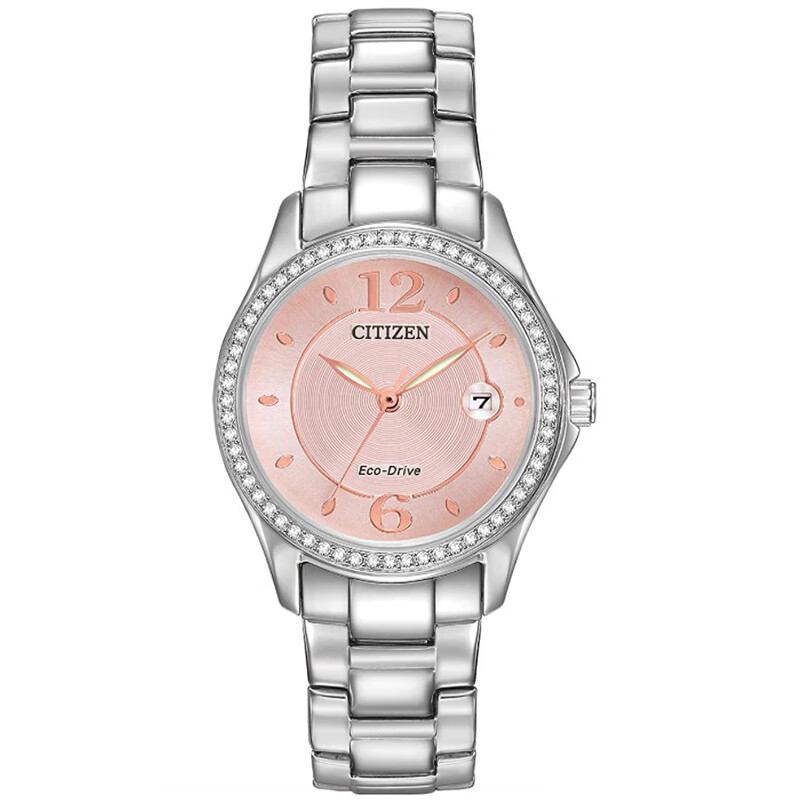 卡西欧(casio) 手表粉色表盘镶钻光动能女表fe1140-86x er0201-72a