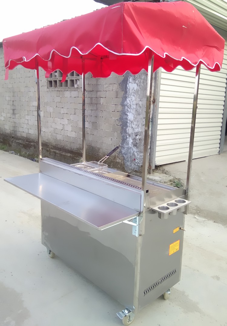 摆摊小吃车推车多功能夜市商用扒炉油炸麻辣烫铁板烧关东煮手推移动餐