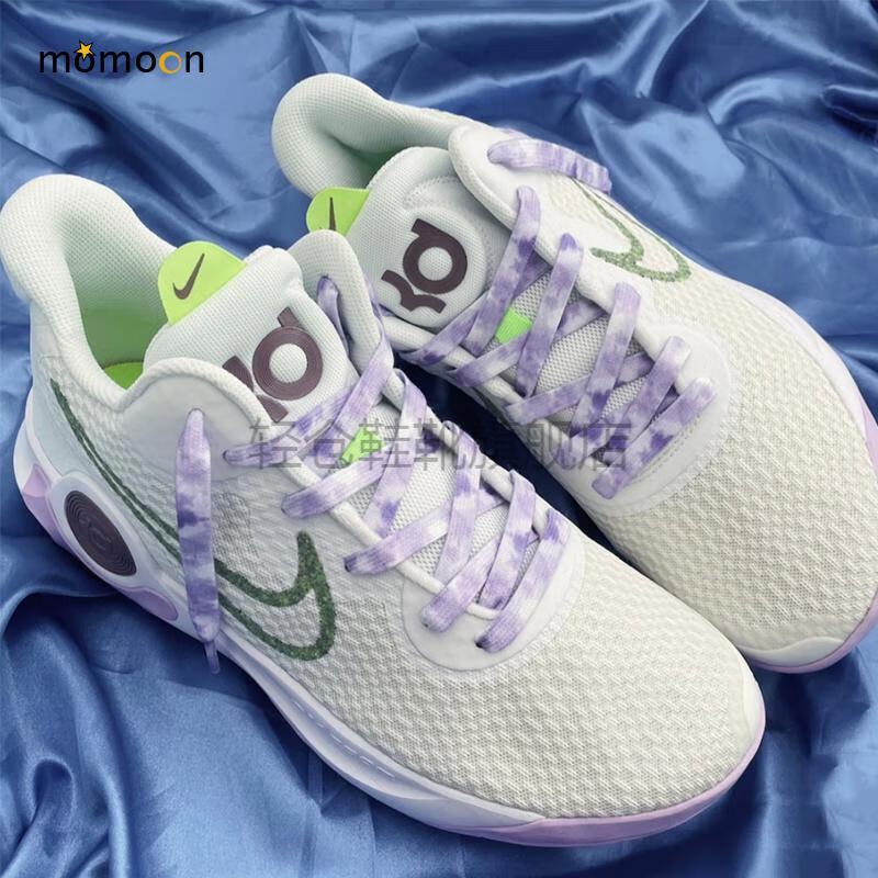 仓梵适配耐克鞋带kd13trey支线5ixep杜兰特欧文白紫浅绿轧染腰果鞋带