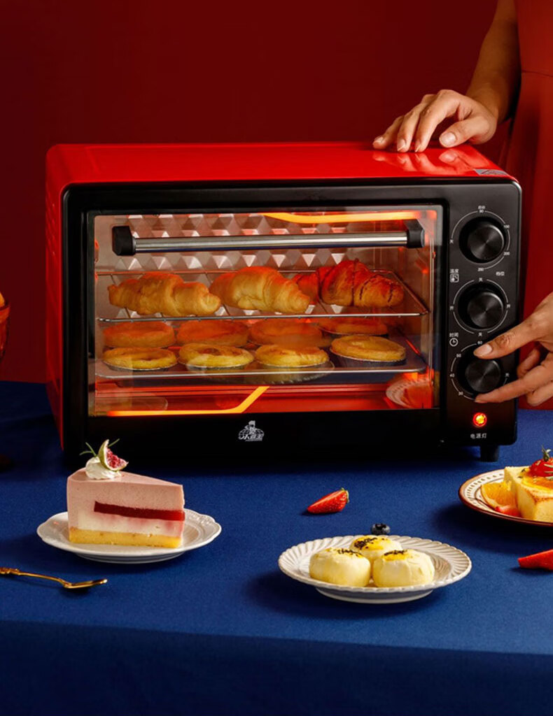 小霸王电烤箱22升电烤箱多功能大容量三层家用全自动大型烤箱烤披萨