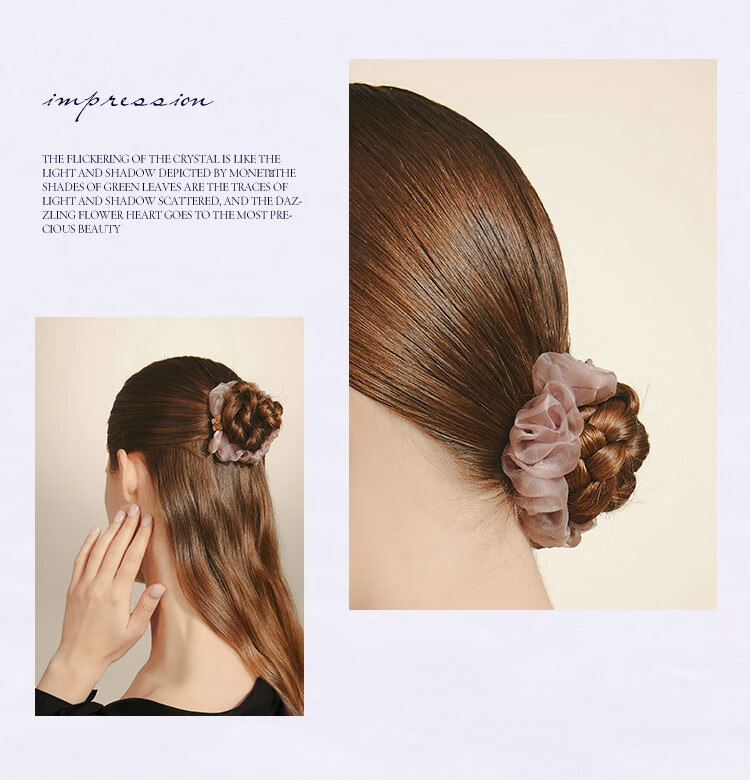 She's Monet Crystal Glass Organza Butterfly Ponytail Hair Tie Headband, Birthday Gift for Girlfriend 6