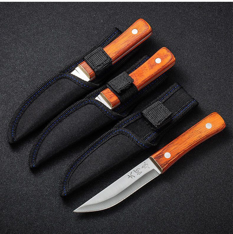 切肉刀家用水果刀便携户外刀具 1把【大河家红柄手把刀】 刀套【图片