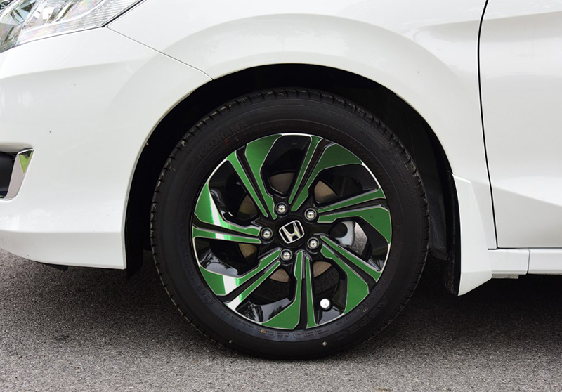 正炫 于本田16款凌派轮毂贴纸 16寸车轮改装电镀碳纤纹擦痕保护膜