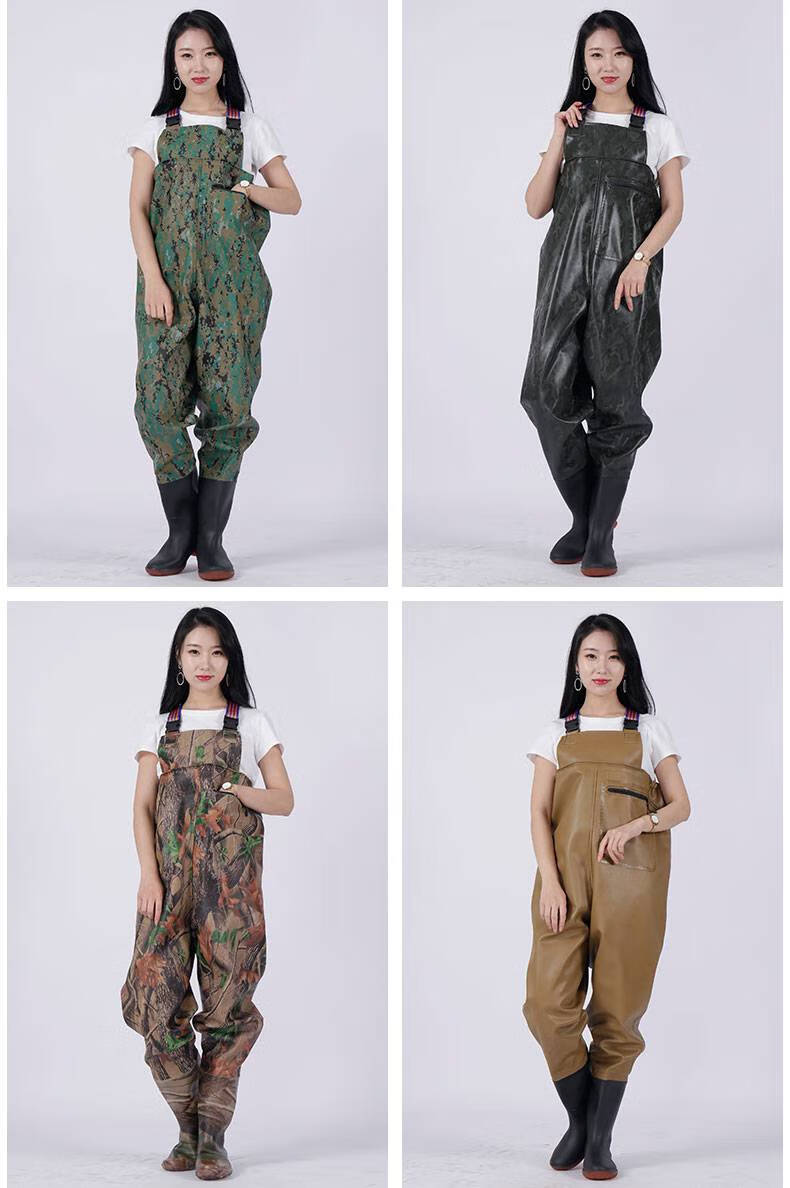 鱼塘防水裤子男打渔郎下水皮裤下水裤半身雨裤防水衣服男抓捕鱼连体身