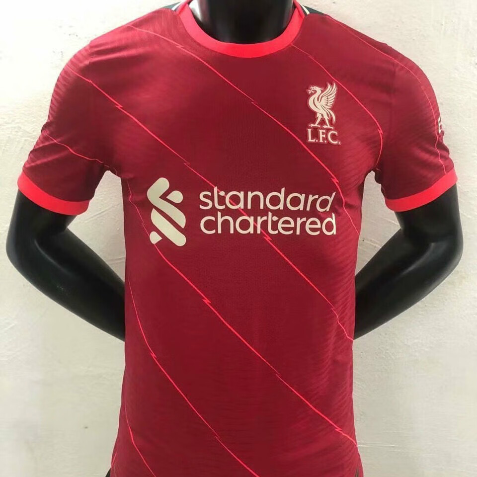 2122利物浦主场球员版球衣短袖足球服11号萨拉赫范迪克衫欧冠印号新