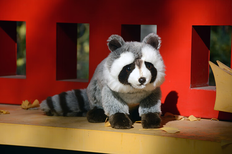 浣熊公仔 仿真美洲小浣熊公仔可爱浣熊仿真动物玩偶玩具布娃娃模型