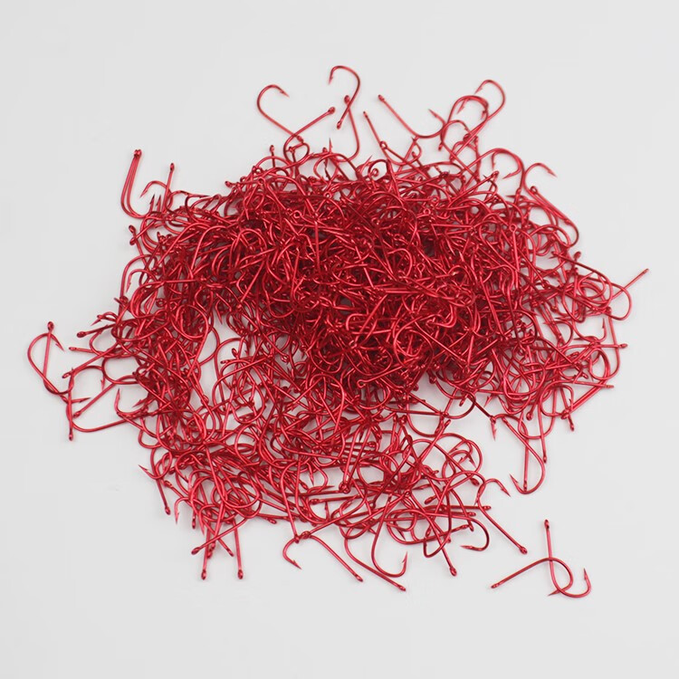2022新款高档红袖鱼钩管付散装袖钩野钓小鲫鱼长柄细条钩路亚白条马口