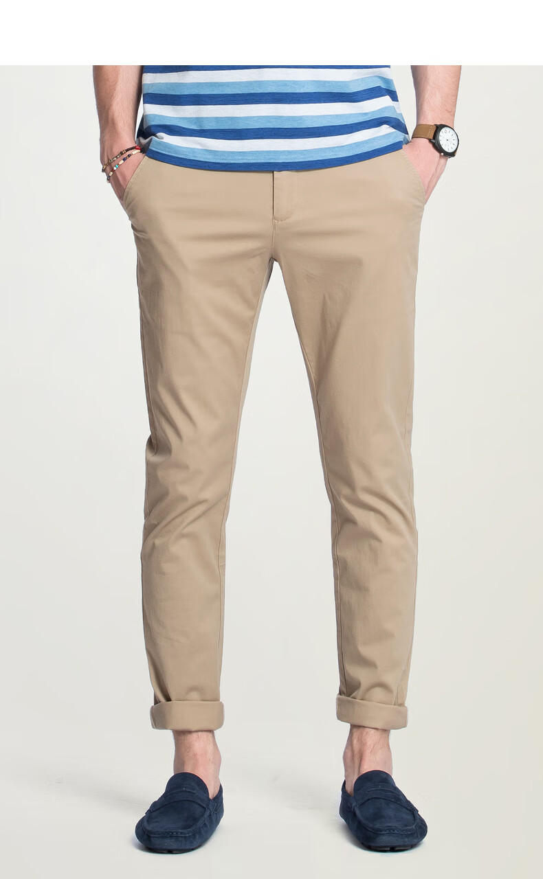 春季新款休闲裤男宽松直筒百搭长裤子商务男裤 xap412095浅卡其 29