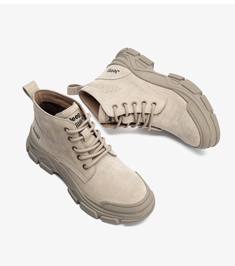 官方旗舰jeep吉普女鞋秋冬百搭复古工装靴英伦风短靴厚底马丁靴真皮加