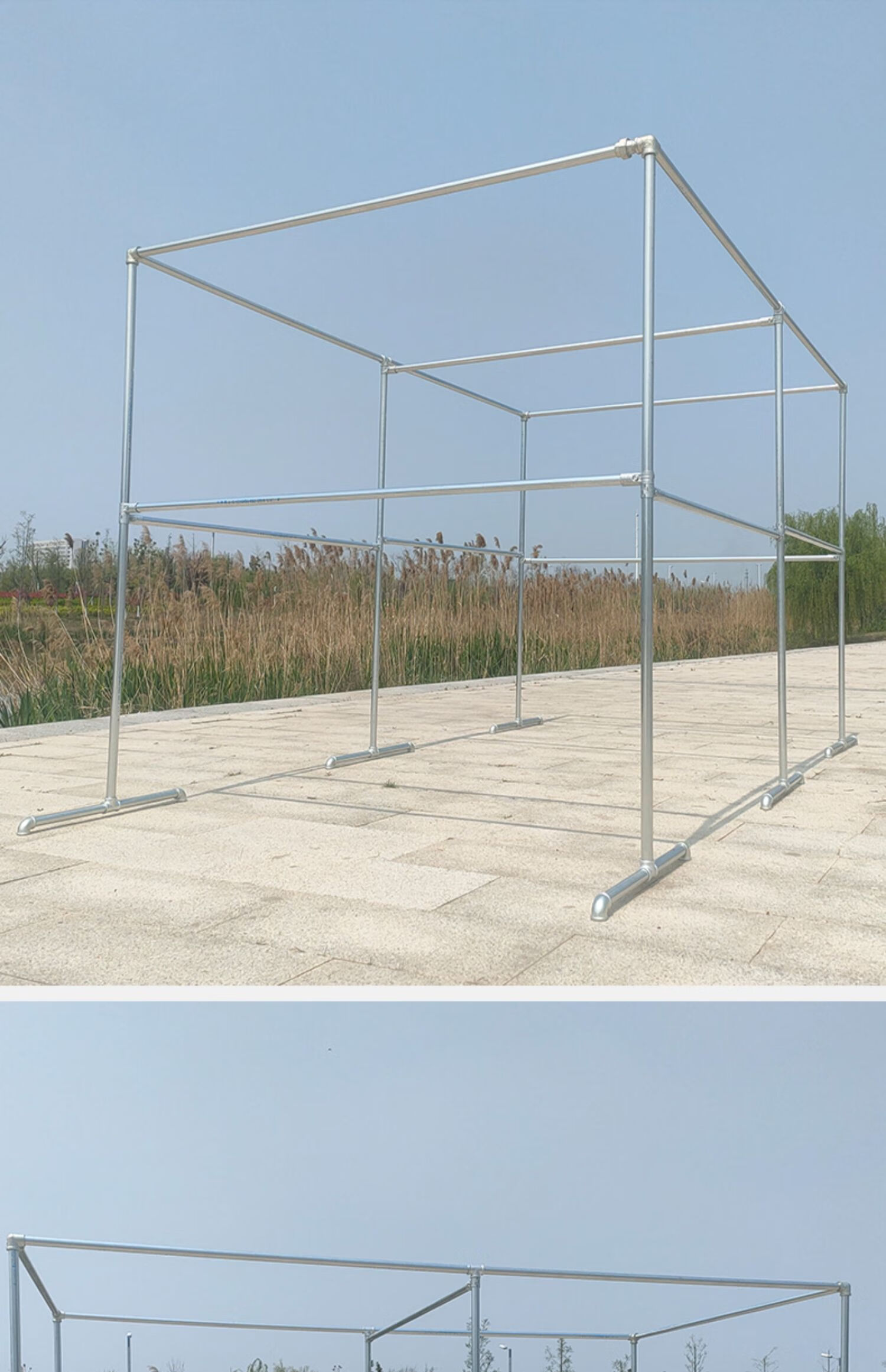 奇督seedeal 镀锌钢管晾衣架落地室外家用晒被户外防风大型瓜果蔬菜棚