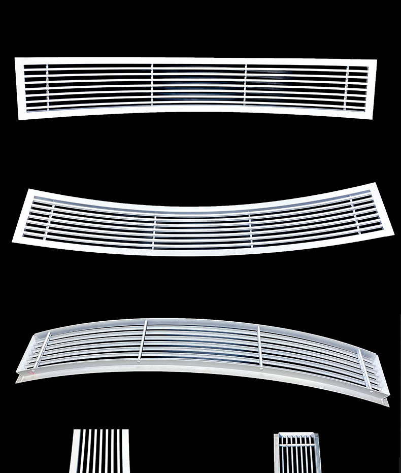 谦捷优 空调出风口格栅弧形中央空调出风口格栅铝合金异形凹凸圆形