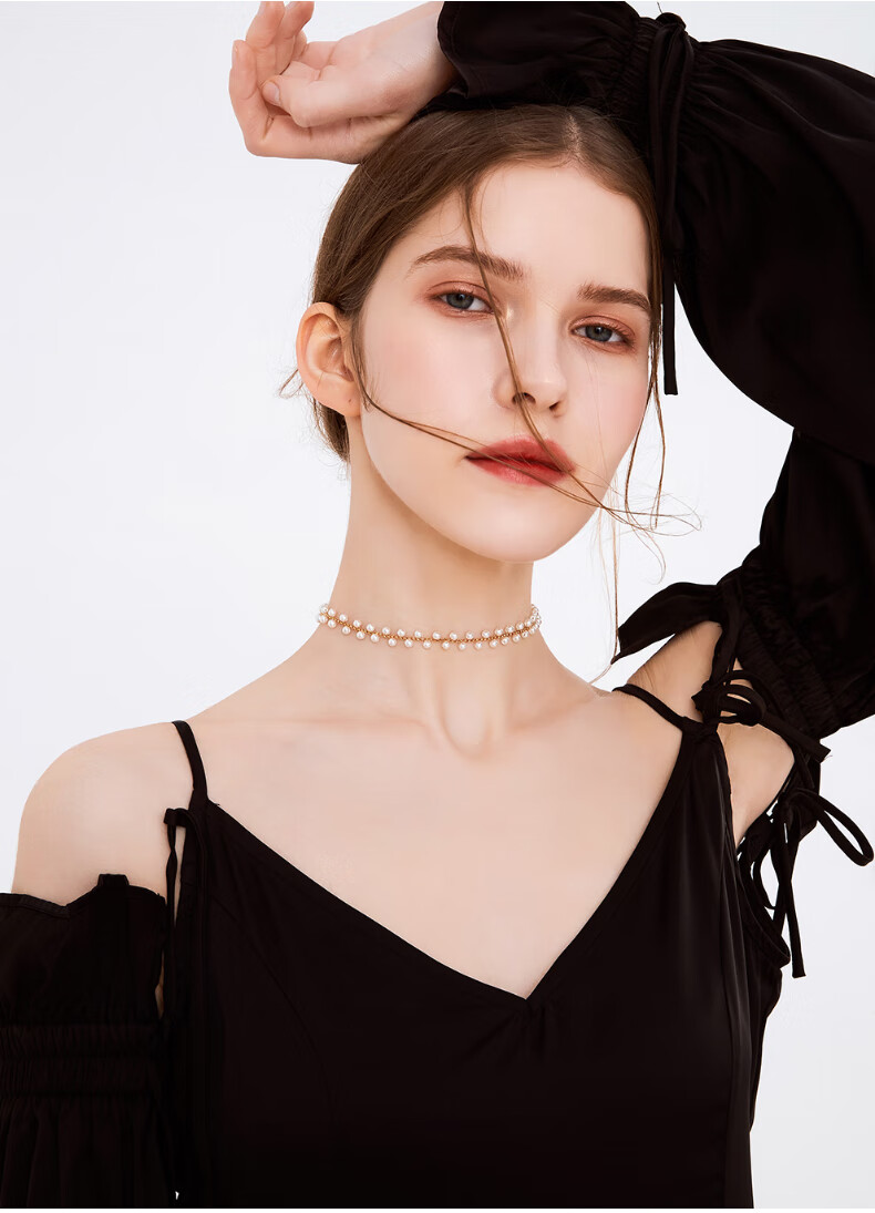 choker锁骨链女仙气复古短款颈链颈带简约项链气质脖链项圈链颈饰首饰