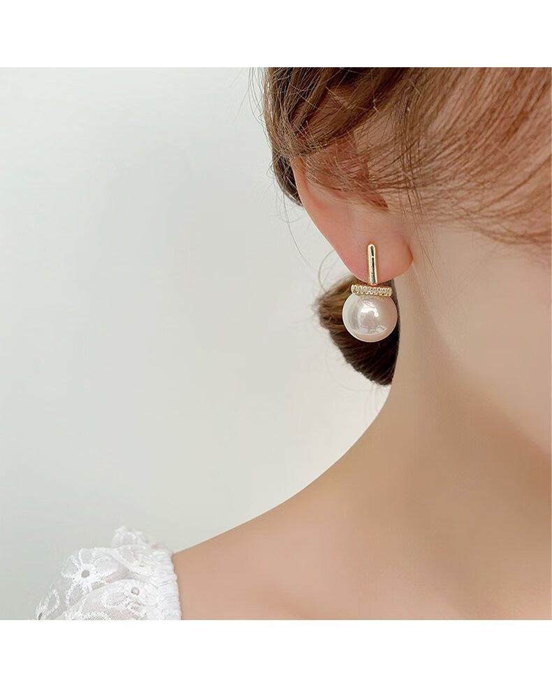 苏小白 s925针珍珠耳环2021年新款潮感轻奢短发耳钉女耳饰 一款两戴