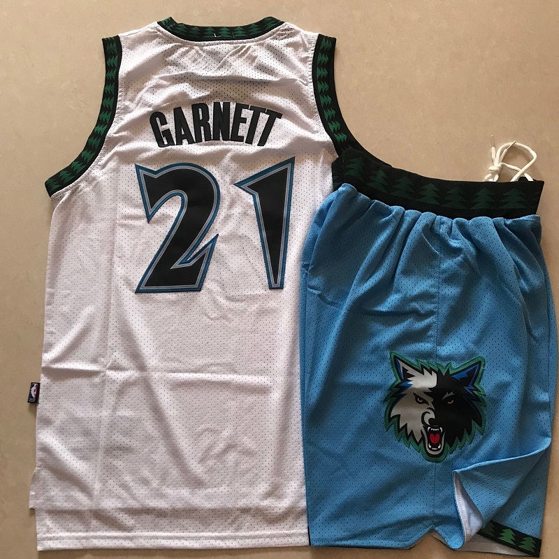 支持国货李·宁森林狼球衣21号密绣加内特经典罗斯复古热压黑蓝白