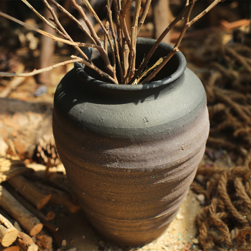 土陶罐多肉植物老桩盆花盆器大号复古红陶土粗陶盆陶罐透气法师hp417