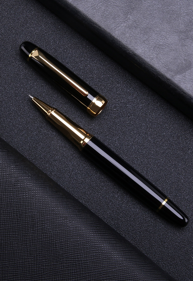 定制商务金属中性笔宝珠笔简约男士签字签单碳素圆珠蕴沐磐10支05mm