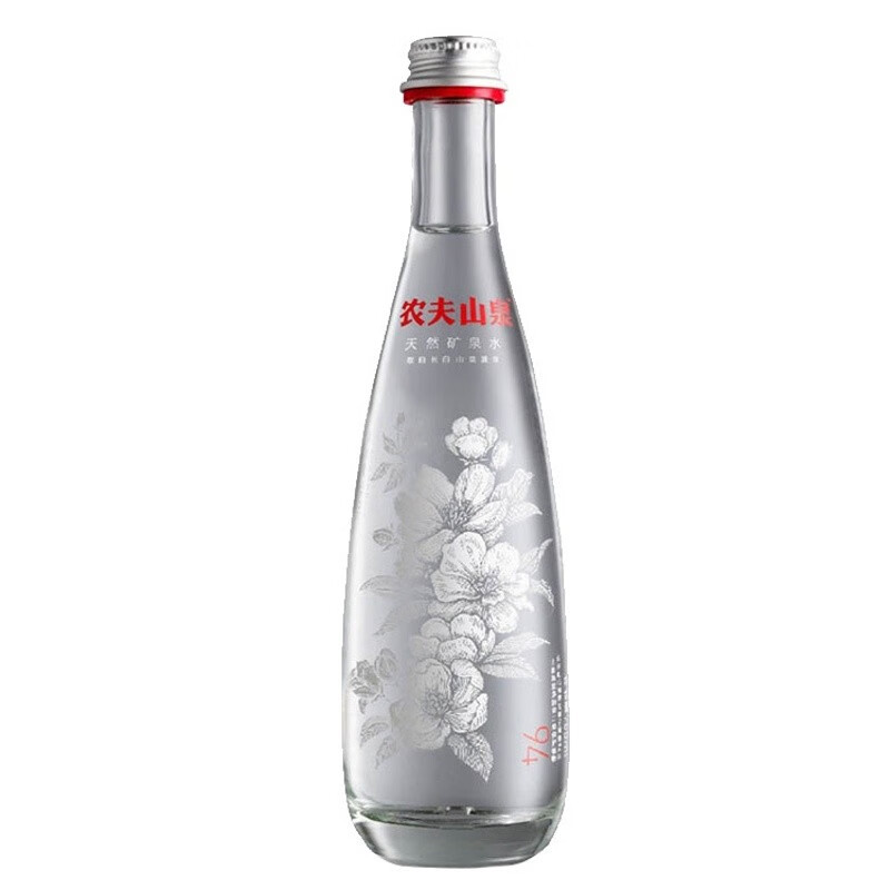 农夫山泉玻璃瓶高端天然矿泉水图案鸭1瓶350ml含气