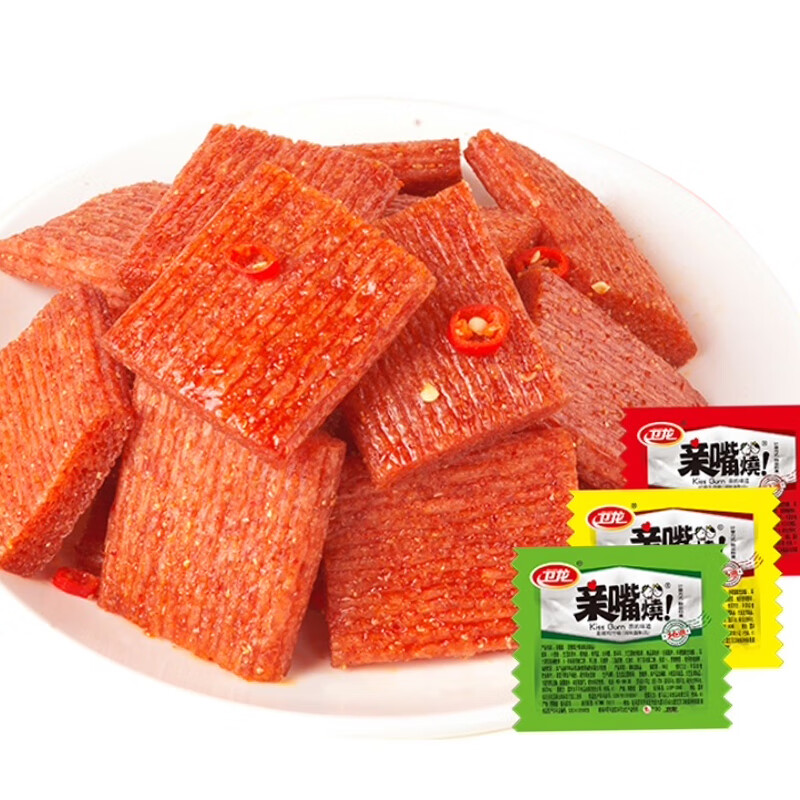 卫龙亲嘴烧辣条面面筋零食麻辣片怀旧儿时宿舍耐嚼辣味休闲小吃食混合