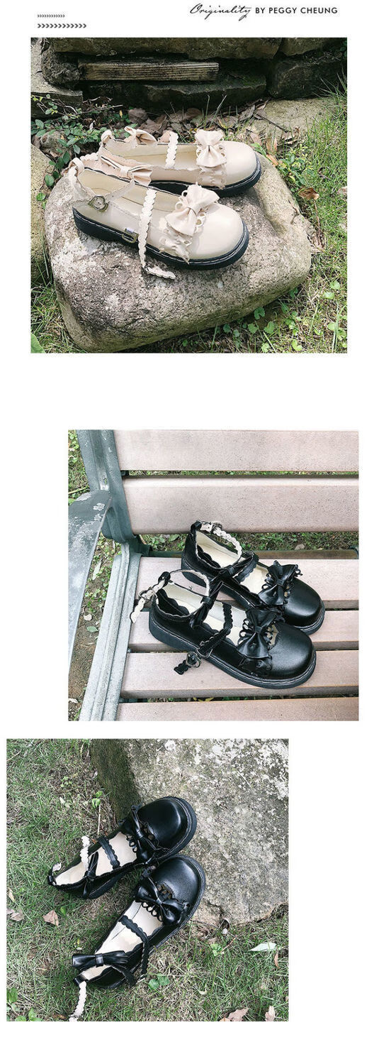 洛丽塔鞋子大码ita鞋子梅露露梅露露小皮鞋lolita日系花边圆头jk制服