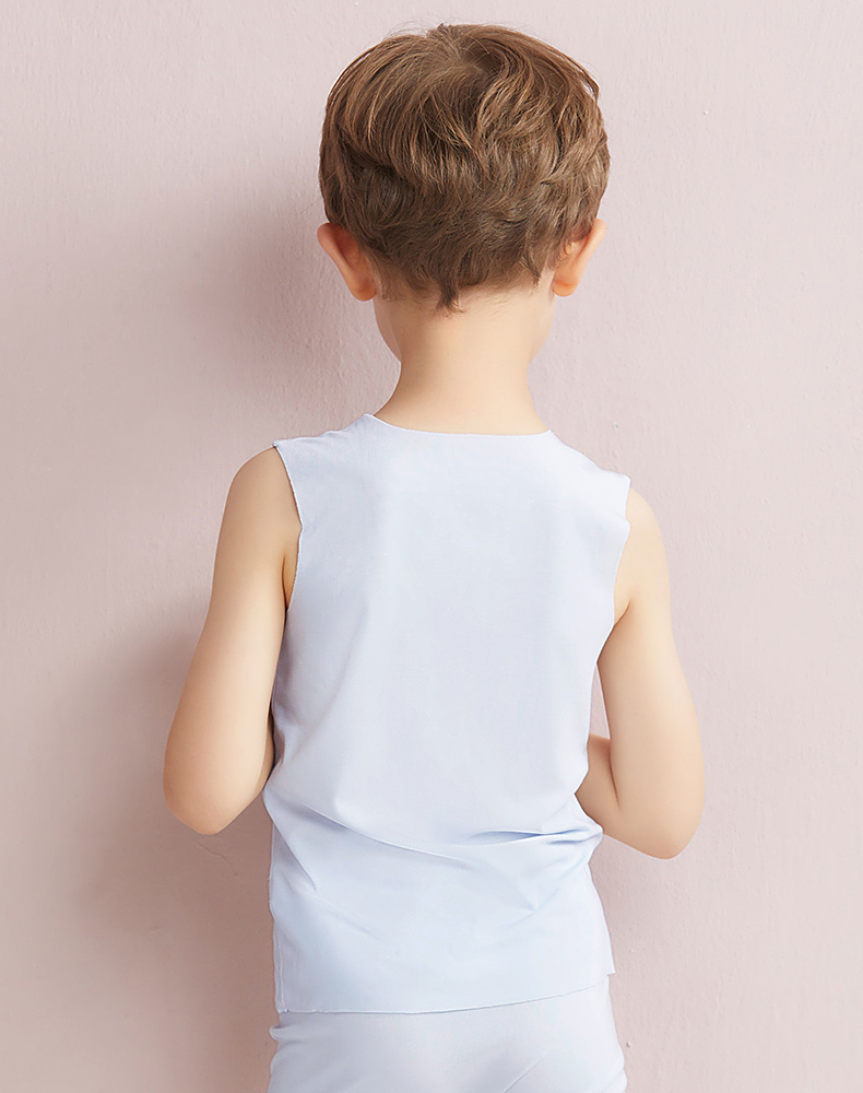 爱慕儿童男童男孩宝宝莫代尔打底宽肩跨栏背心ak2110031 灰色 160cm