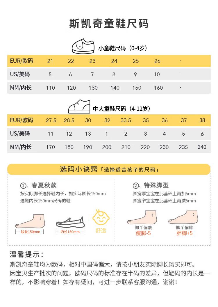 各国鞋码对照表 儿童图片