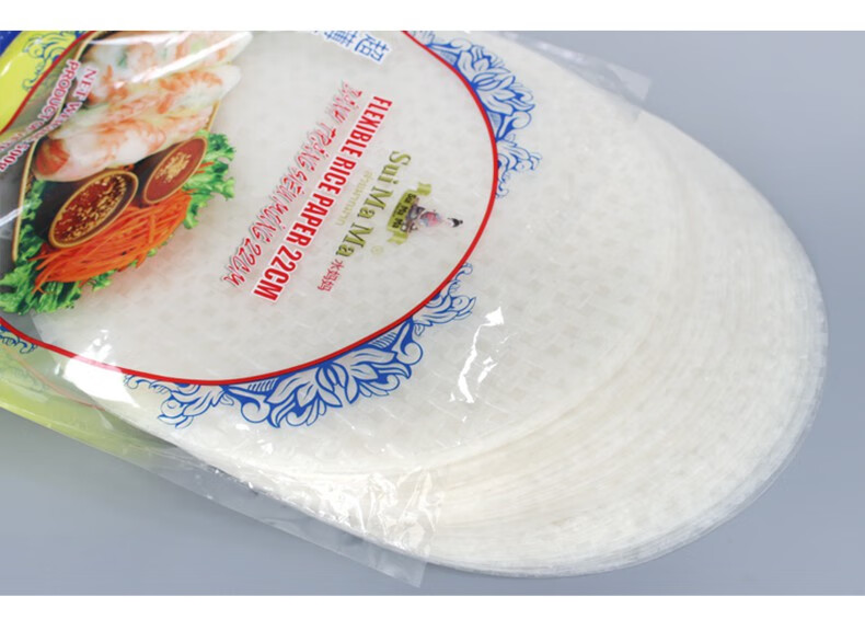 春卷皮米纸水晶米皮生食透明簿饼皮越南春饼 春卷皮500g*2【图片 价格