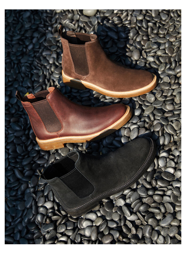 Clarks Artisan Series Men's Chelsea Boots British Style Slip-On Trendy Ankle Boots 3