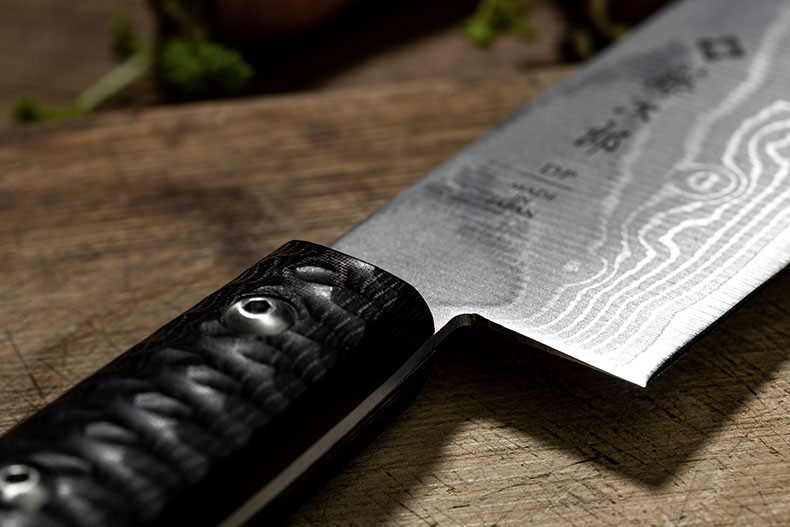 藤次郎tojiro日本进口37层大马士革钢菜切小中式厨房菜刀f1350