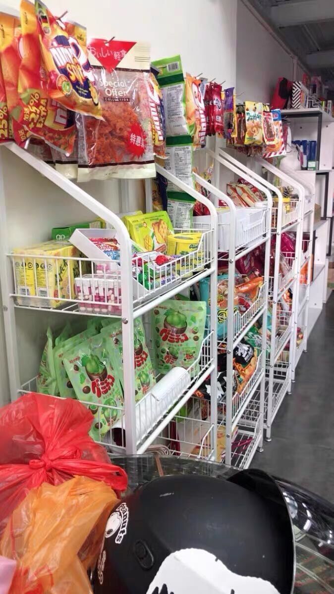 商铺带挂钩食品展示小卖部玩具货架置物白色款10个挂钩50cm27cm140cm