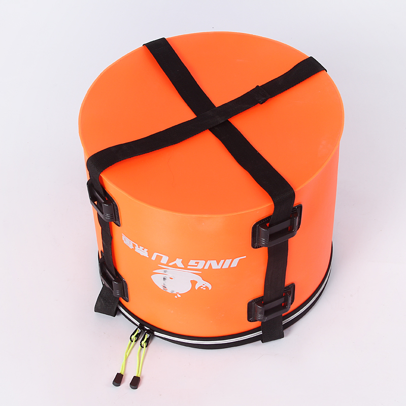 圆形鱼桶钓鱼桶鱼护桶加厚可折叠活鱼箱时尚美观个性创意 直径30cm