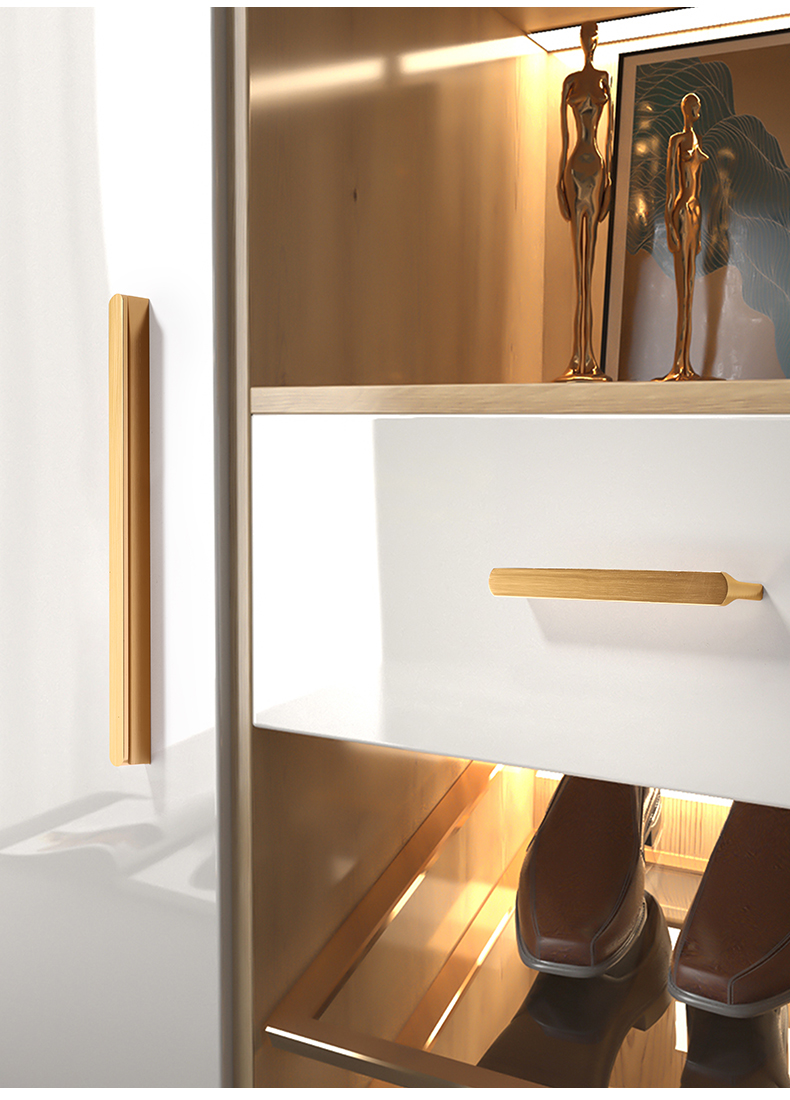 现代简约t型圆头金色橱柜门拉手灰色黑色铝合金加长1米衣柜门把手圆头