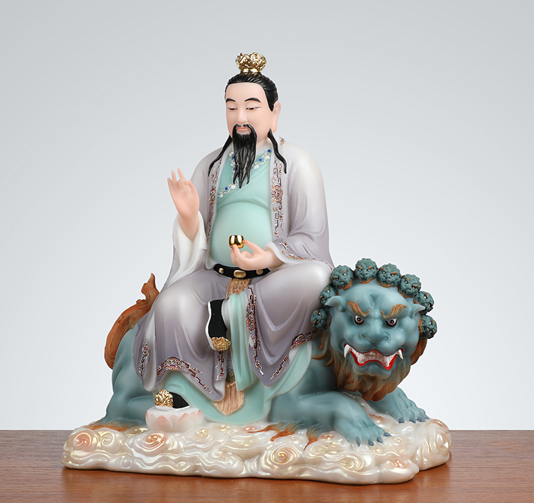 太乙救苦天尊神像太乙真人带骑太乙天尊救苦天尊汉白玉家用供奉16英寸