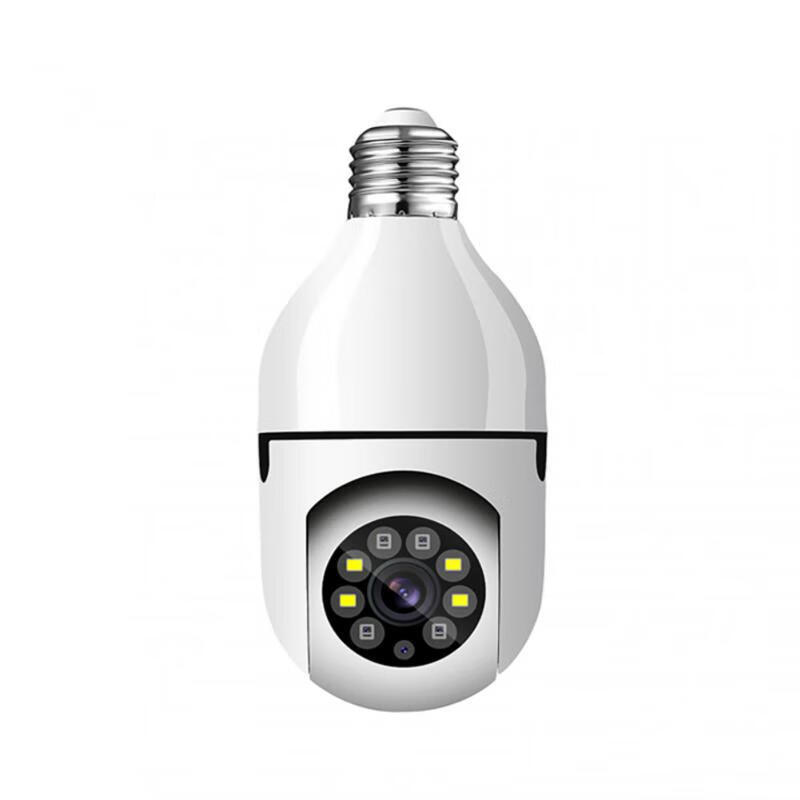 mdng360度灯泡无线摄像头连手机远程家用wifi全彩夜视室内吸顶监控器
