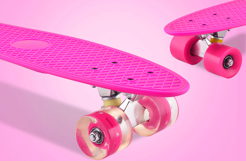 小鱼板儿童滑板四轮初学者 青少年公路代步单翘香蕉板滑板车 小鱼板