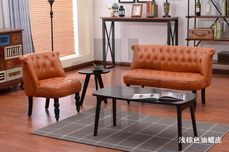 双人户型轻奢网红款童装店面休闲女装店铺沙发 蓝色 蒂芙尼蓝加厚油皮