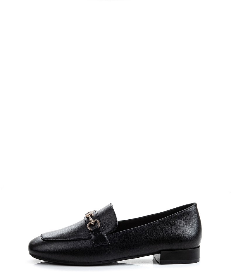 montagut梦特娇小皮鞋女秋冬复古乐福单鞋米色36